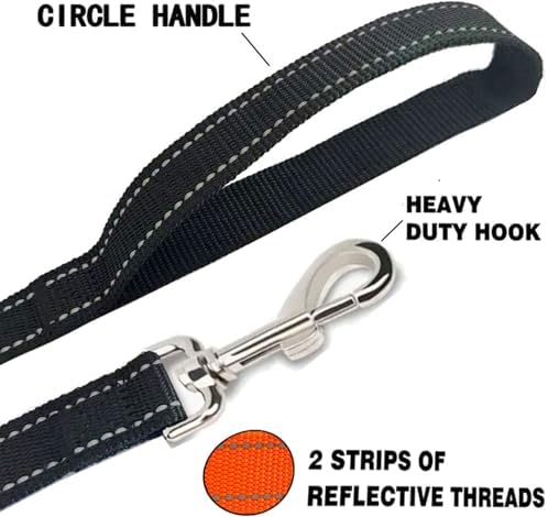 Reflective Dog Leash 4Ft /5 Foot /6 Feet Long, 1 Inch Wide, - Image 4