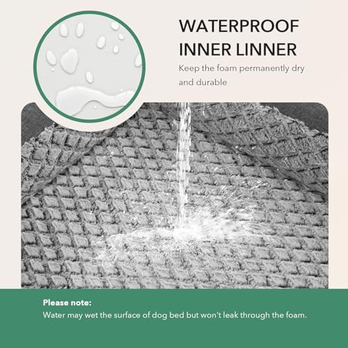 Waterproof Orthopedic Dog Bed for Medium Dogs, Dark Grey - Image 3