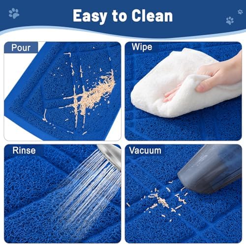 Smiry Cat Litter Box Mat 47x32, Non-Slip Water Resistant Litter Trapping Mat - Image 5
