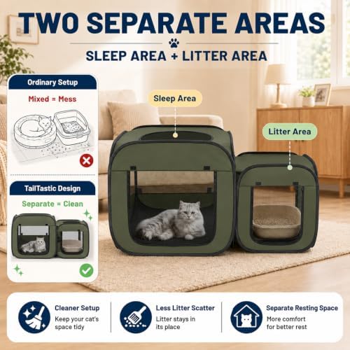 Tailtastic 2-Room Cat Playpen, Portable Indoor/Outdoor Enclosure - Image 2