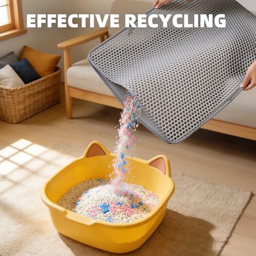 Cat Litter Mat 24x15 Inches, Honeycomb Double Layer Litter Trapping Mat - Image 5
