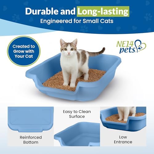 KittyGoHere Senior Cat Litter Box, Small Pan, 2 Pack Little Boy Blue - Image 5