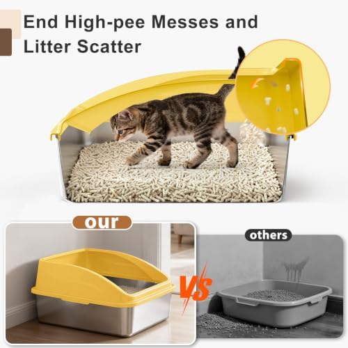 AIPERRO Stainless Steel Litter Box | XL Metal Cat Litter Boxes - Image 5