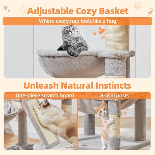Taoqimiao Sturdy Cat Tree, 58In Cat Tower - Image 6