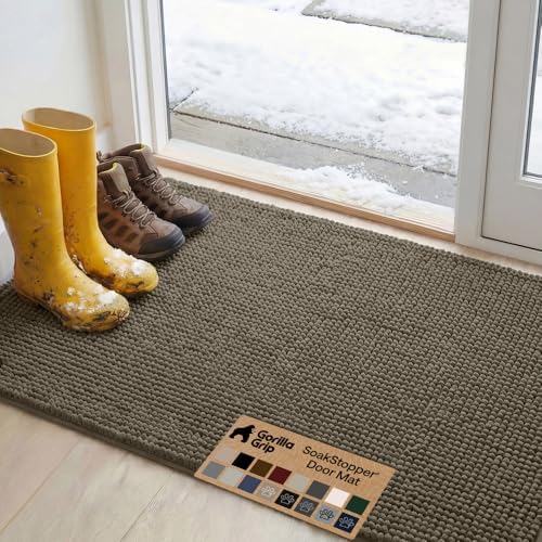 GORILLA GRIP SoakSTOPPER Dog Door Mat, Machine Wash Dry, 48x30 Cappuccino by GorillaGrip