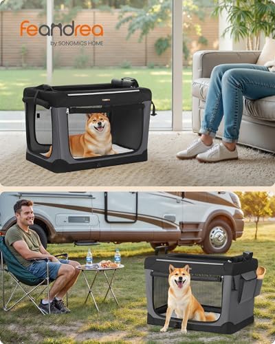 Feandrea Collapsible Dog Crate, Portable Oxford Fabric Pet Carrier - Image 2