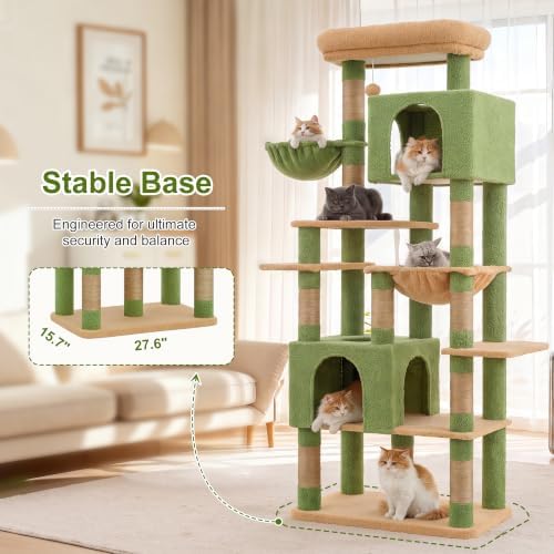 Heybly Cat Tree, 76-Inch Tall Heavy Duty Cat Tower - Image 2