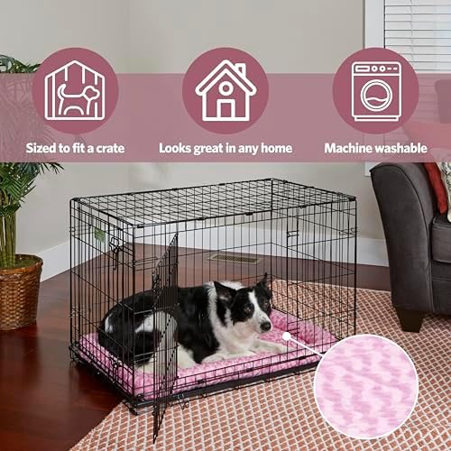 QuietTime by Midwest 22" Dog Crate Bolster Bed, Fashion Pink, Small Breeds - Image 4