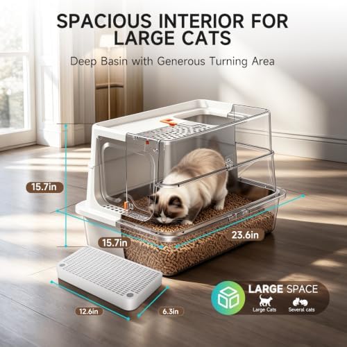 High-Sided Stainless Steel XL Cat Litter Box - Image 4