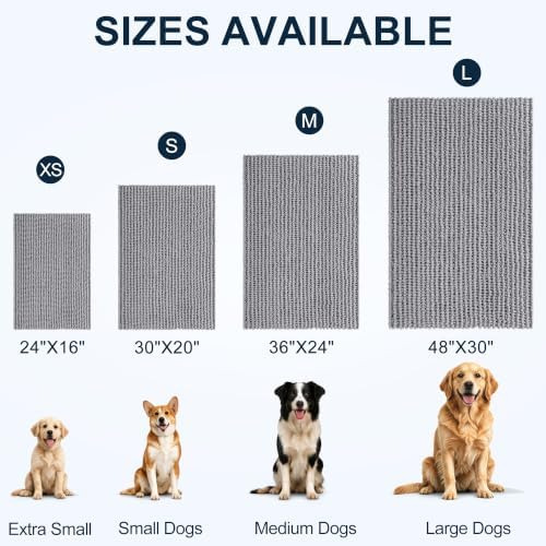 Smiry Dog Door Mat for Muddy Paws 44x32, Ultra Absorbent Chenille Doormat - Image 2