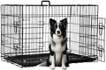 FDW | 42" Foldable Metal Dog Crate | Dark Black | Cage by FDW