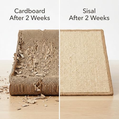 2 Pack Cat Scratcher Mat, Jute Border, Sofa Protector, 23.6x15.7in - Image 2