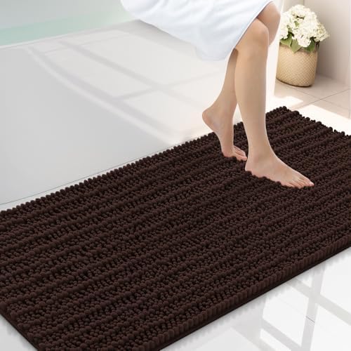 Smiry Bathroom Rugs 47X24, Extra Soft Rubber Backing Chenille Bath Mats by Smiry