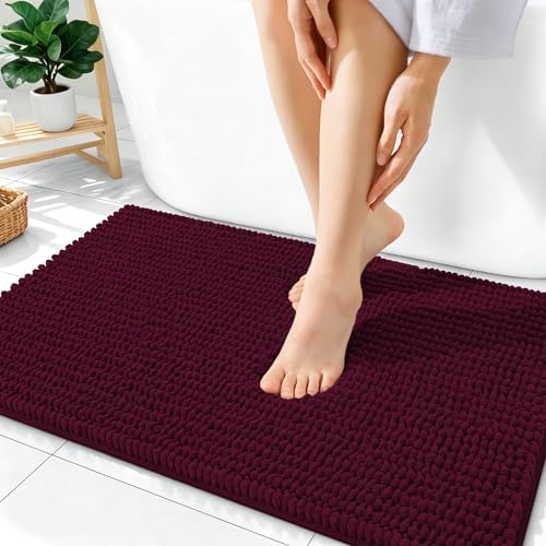 OLANLY Thick Chenille Absorbent Bathroom Rugs Mat 36x24 by OLANLY