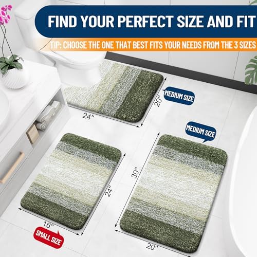 OLANLY Bathroom Runner Rug 54x24, Extra Soft Absorbent Microfiber Bath Rugs - Image 2