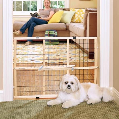 MYPET Wire Mesh Dog Gate: 26.5"-42" Wide Pressure Mounted - Image 2