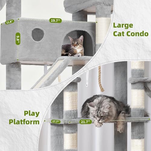 Gitelsnour Tall Cat Tree Tower for for Multiple Cats, Large Condo - Image 4