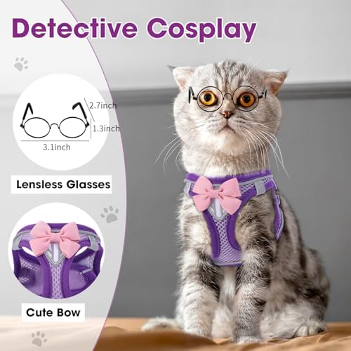 Cat Harness and Leash Set, Escape Proof Kitten Harness Purple XS - Image 3