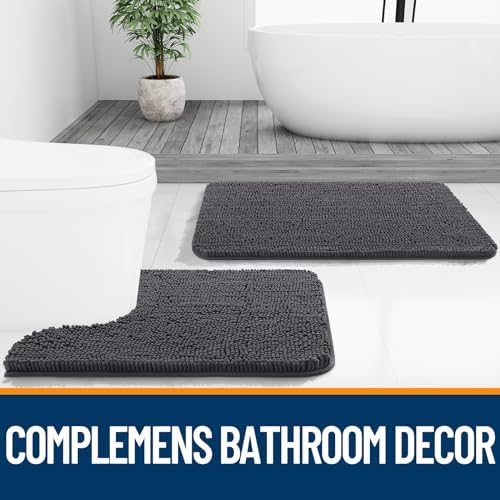 OLANLY Bathroom Runner Rugs 47x24, Extra Soft Absorbent Chenille Bath Rugs - Image 7