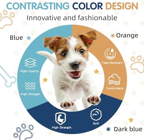 Blue Orange Tri-Color Large Dog Harness, No-Pull Step-in - Image 6