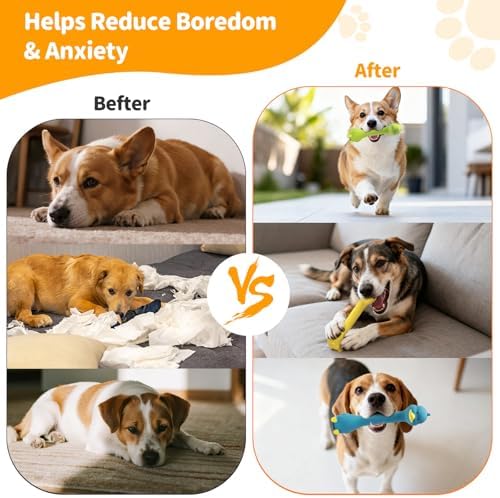 Latex Squeaky Dog Toys, 3 Pack Soft Rubber Dog Chew Toys, 8.7" Standing Stick - Image 5