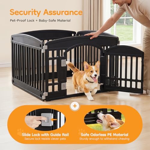 NEWBULIG 4 Panels 24 Inch Dog Playpen, Plastic Pet Play Pen Fence - Image 3