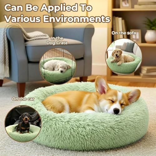 Calming Donut Dog Bed for Small Dogs, Anti-Anxiety Round Washable Plush Fluffy - Image 5