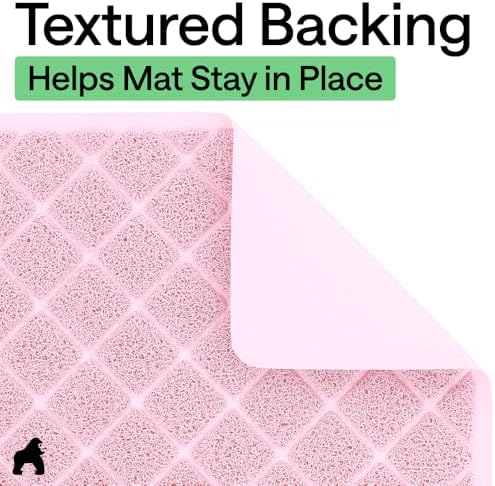 GORILLA GRIP Cat Litter Box Mat, Coiled Mesh Trapping Mats 47x35 Light Pink - Image 4
