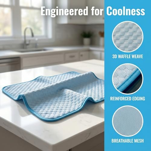 Medium Dog Cooling Mat for Dogs, Gel Free Ice Silk Self Cooling Pad - Image 5