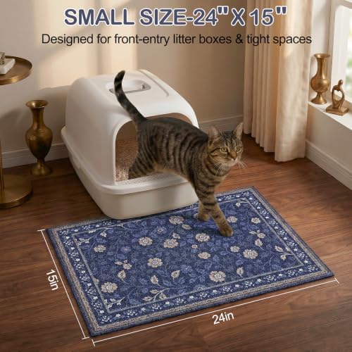 Glittme Cat Litter Mat 24"x15" Non-Slip Washable Trapping Mat - Image 6