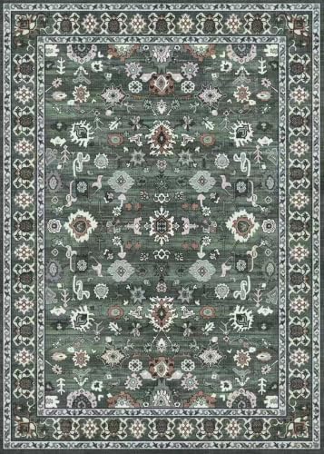 Square 4x4 Rug Soft Non Slip Machine Washable Indoor Carpet Green by NYZEL