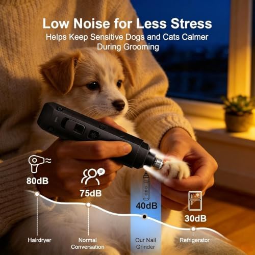 Dog Nail Grinder Silent Upgraded Cordless Grooming - Image 5
