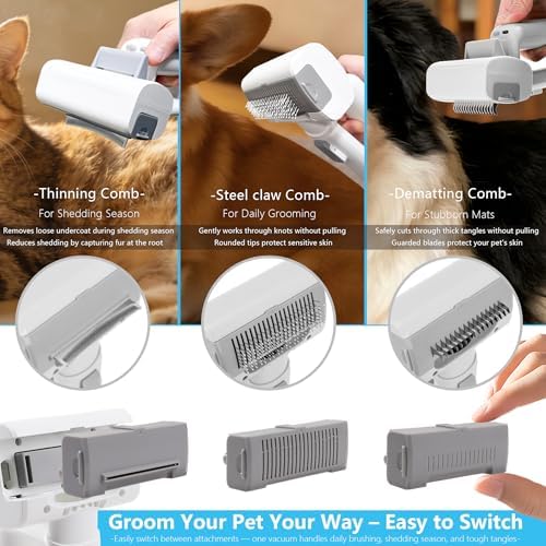 Cordless Pet Grooming Vacuum Kit, 5 in 1 Rechargeable Dog Hair Remover - Image 5
