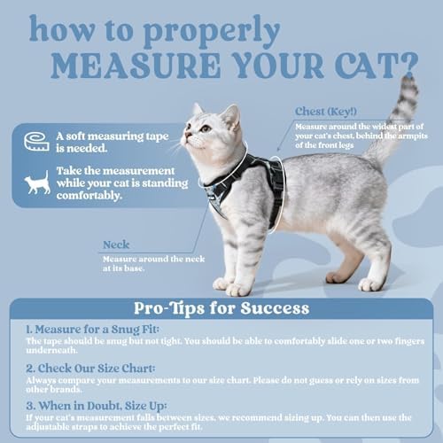 rabbitgoo Cat Harness and Leash Set, Escape Proof Vest, Doodle Gray - Image 2