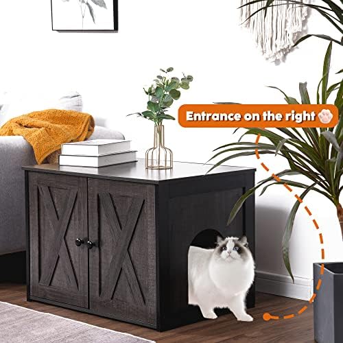DWANTON Cat Litter Box Enclosure, Hidden Litter Box Furniture, 27.6 Inches - Image 2