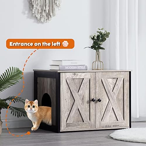 DWANTON Cat Litter Box Enclosure, Hidden Litter Box Furniture, 27.6 Inches - Image 3