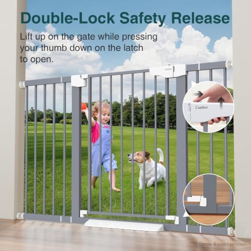 Cumbor 29.7-54.2" Wide Baby Gate, Auto-Close Dog Gate Indoor Gray - Image 6