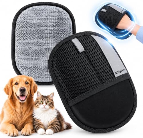 3Pcs Pet Hair Removal Glove for Dogs & Cats, Newly Upgraded Reusable by MyPera
