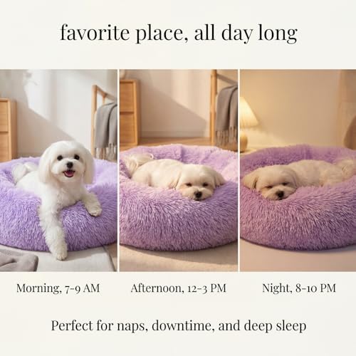 nononfish Soft Donut Dog Bed, Cozy Calming Bed - Image 6