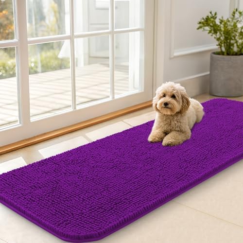 OLANLY Dog Door Mat for Muddy Paws 59x20, Super Absorbent Chenille Mud Mat by OLANLY