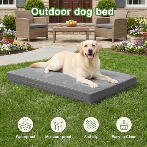 XXXL Dog Bed Waterproof Outdoor Washable Foam Large Crate Pad 54" Anti-Slip - Image 3