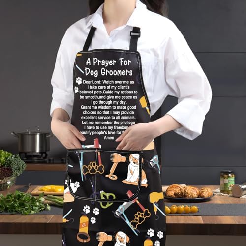 JXGZSO Dog Groomer Gifts Dog Groomer Apron Pet Grooming Apron Dog Hairdresser - Image 6