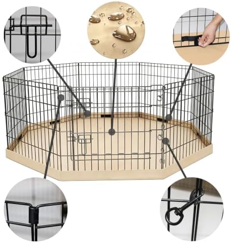PETIME Foldable Metal Dog Exercise Pen/Pet Puppy Playpen Kennels Yard Fence - Image 2