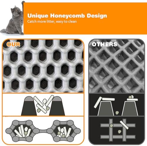 Cat Litter Mat 16"x20", Double Layer EVA litterbox Mat - Image 5