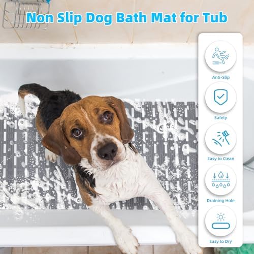 Dog Bath Mat for Tub, Non-Slip Shower Pad, 35.4 x 15.7 in - Image 2