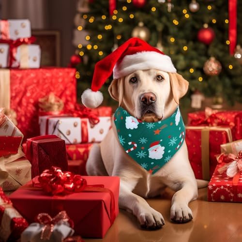 Preboun 100 Pcs Christmas Dog Bandanas Bulk, Red and Green Santa Snowmen - Image 6