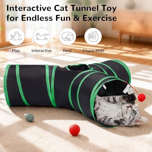 Tempcore Cat Tunnel, 3-Way Collapsible Toy - Image 3