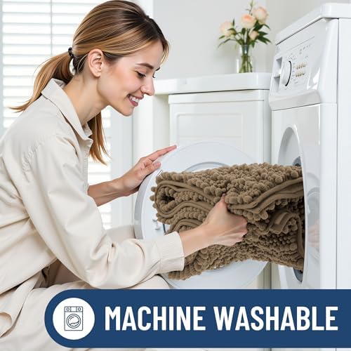 Smiry Bathroom Rugs 45X27, Extra Soft Rubber Backing Chenille Bath Mats - Image 6