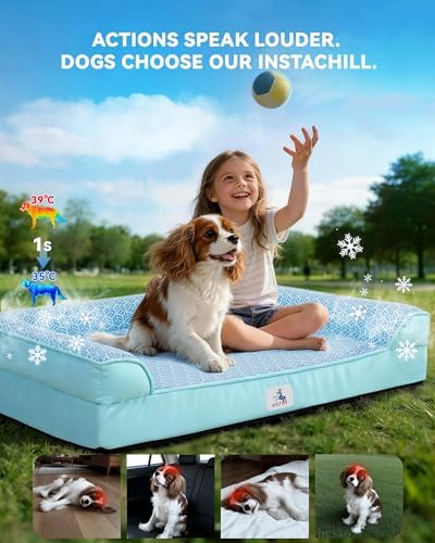 Cooling Dog Bed with PCM, Instant Chill Medium Pet Sofa, Indoor Outdoor - Image 4