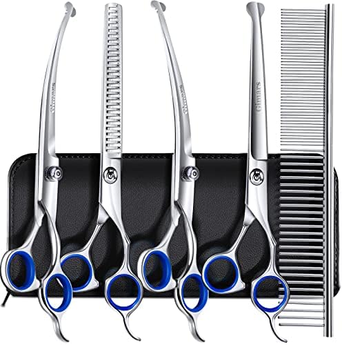 Gimars 7.0in Professional 4CR Stainless Steel Safety Round Tip 6 in 1 Dog by Gimars